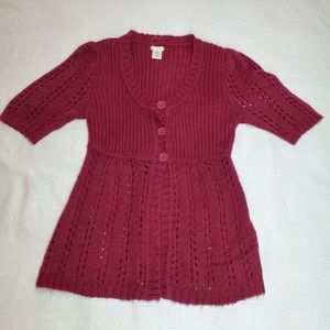 Maurice's Sparkly Threaded Burgundy Sweater